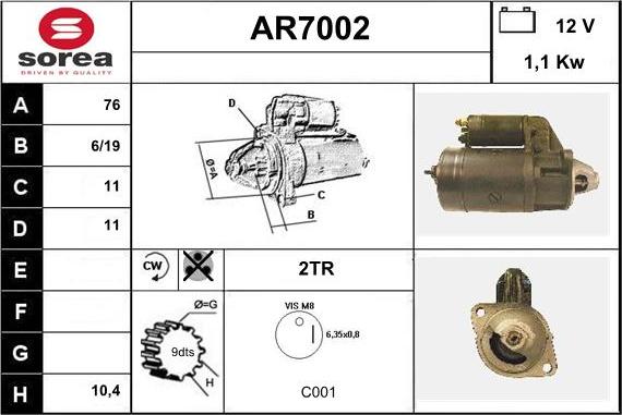 Sera AR7002 - Démarreur cwaw.fr