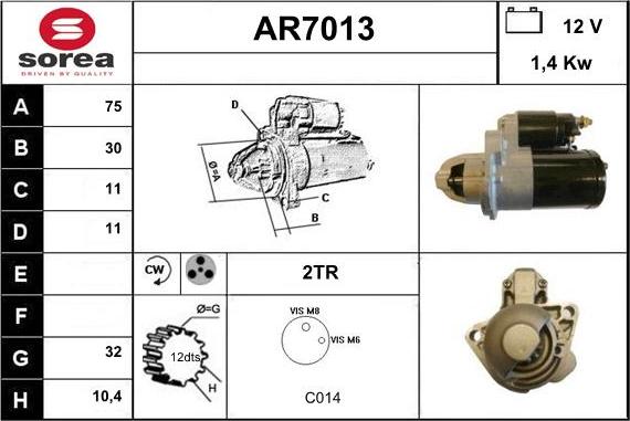 Sera AR7013 - Démarreur cwaw.fr