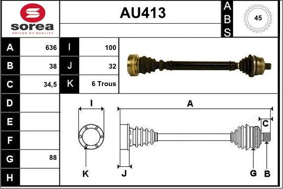 Sera AU413 - Arbre de transmission cwaw.fr