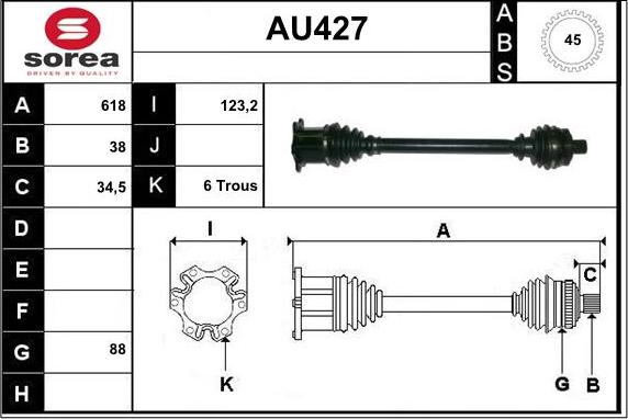 Sera AU427 - Arbre de transmission cwaw.fr