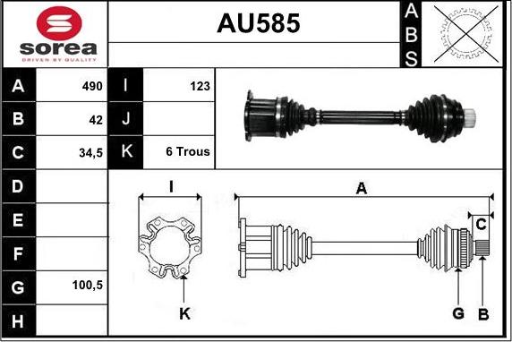 Sera AU585 - Arbre de transmission cwaw.fr