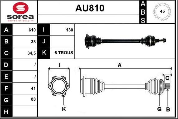 Sera AU810 - Arbre de transmission cwaw.fr