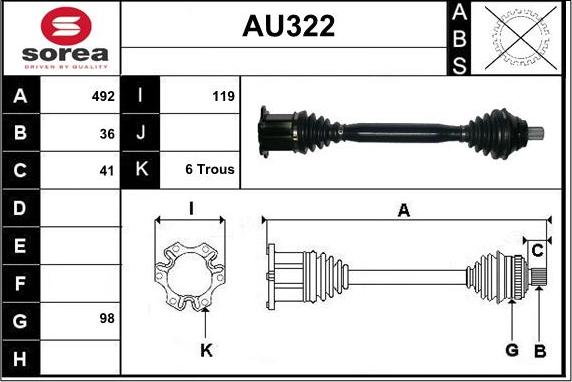 Sera AU322 - Arbre de transmission cwaw.fr