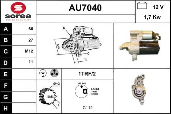 Sera AU7040 - Démarreur cwaw.fr