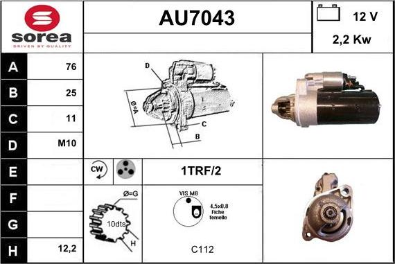 Sera AU7043 - Démarreur cwaw.fr