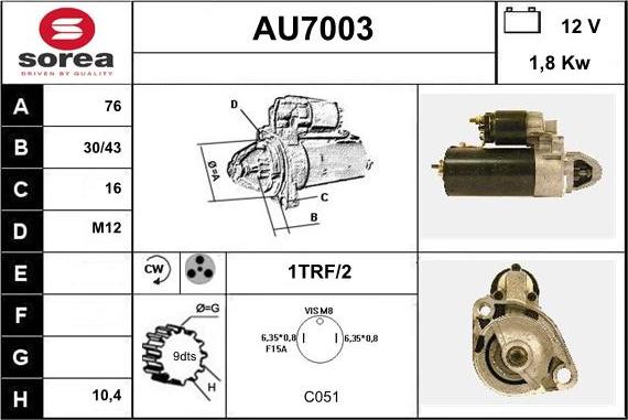 Sera AU7003 - Démarreur cwaw.fr