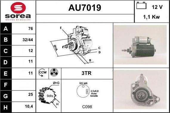 Sera AU7019 - Démarreur cwaw.fr