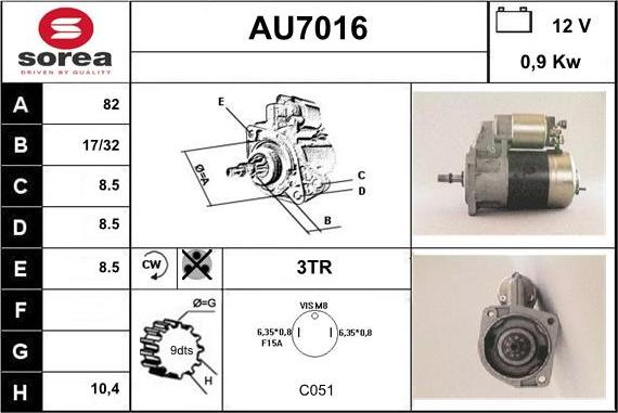 Sera AU7016 - Démarreur cwaw.fr