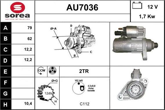 Sera AU7036 - Démarreur cwaw.fr