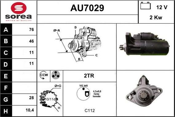 Sera AU7029 - Démarreur cwaw.fr