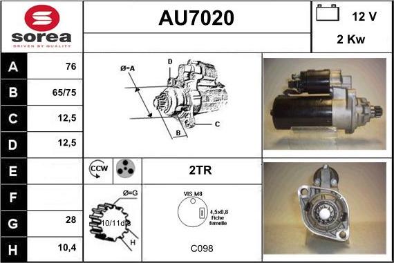 Sera AU7020 - Démarreur cwaw.fr