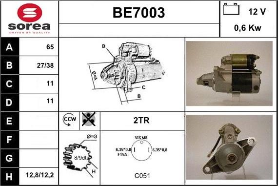 Sera BE7003 - Démarreur cwaw.fr