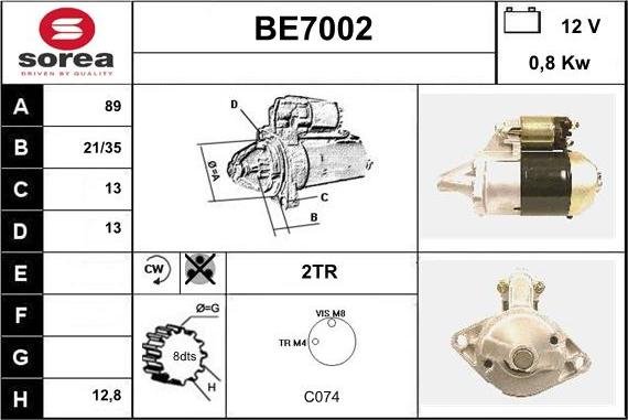 Sera BE7002 - Démarreur cwaw.fr