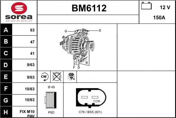 Sera BM6112 - Alternateur cwaw.fr