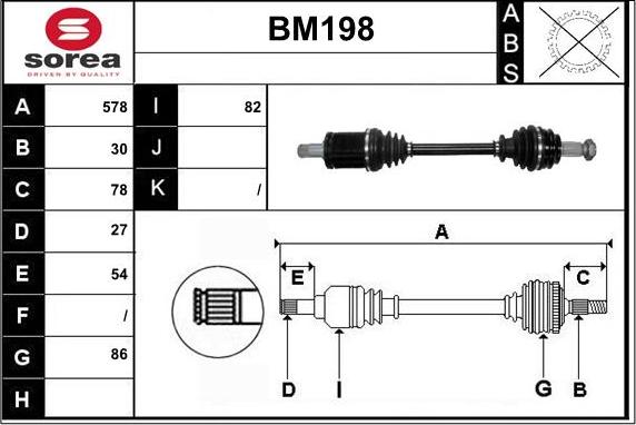 Sera BM198 - Arbre de transmission cwaw.fr