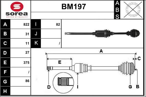 Sera BM197 - Arbre de transmission cwaw.fr