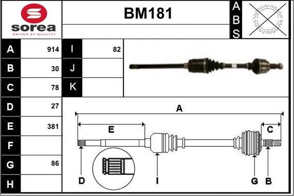 Sera BM181 - Arbre de transmission cwaw.fr