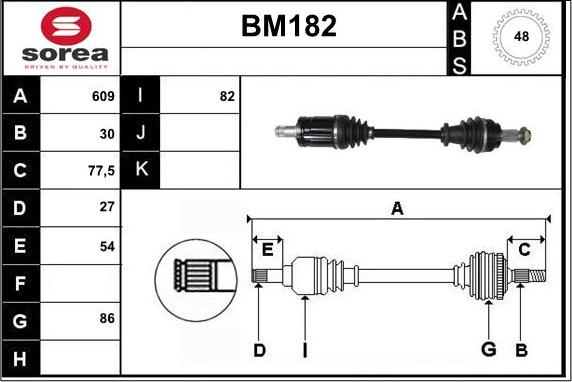 Sera BM182 - Arbre de transmission cwaw.fr