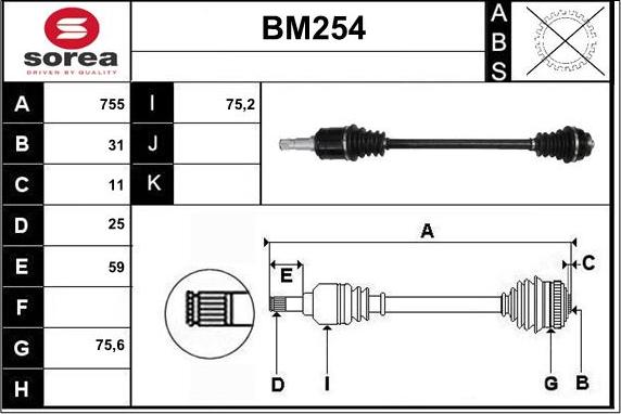 Sera BM254 - Arbre de transmission cwaw.fr