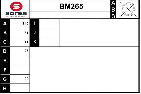 Sera BM265 - Arbre de transmission cwaw.fr