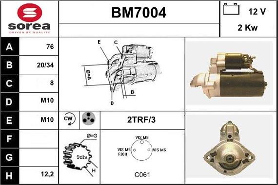 Sera BM7004 - Démarreur cwaw.fr