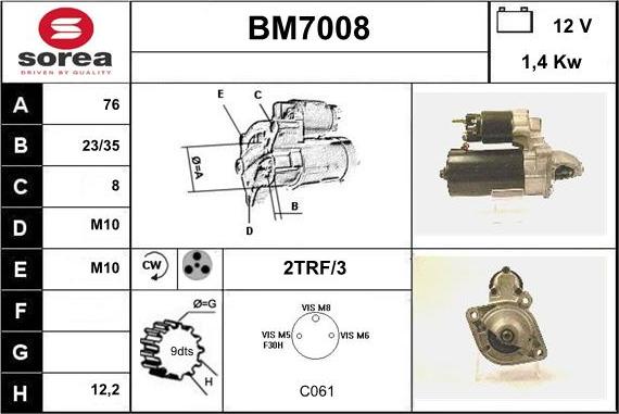 Sera BM7008 - Démarreur cwaw.fr