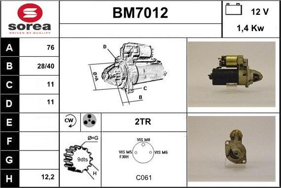 Sera BM7012 - Démarreur cwaw.fr