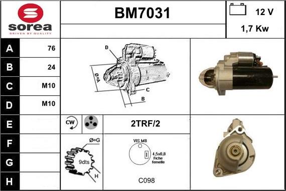 Sera BM7031 - Démarreur cwaw.fr