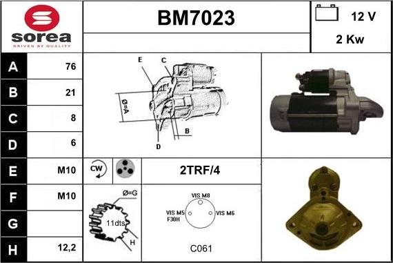 Sera BM7023 - Démarreur cwaw.fr