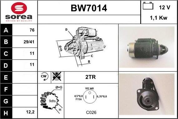 Sera BW7014 - Démarreur cwaw.fr