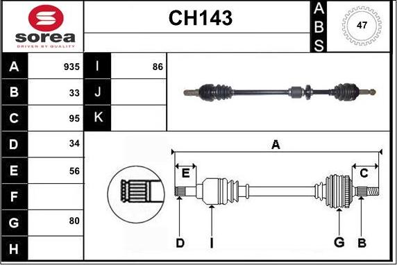 Sera CH143 - Arbre de transmission cwaw.fr