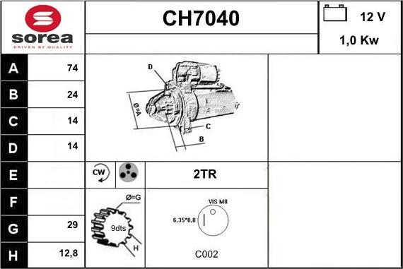 Sera CH7040 - Démarreur cwaw.fr