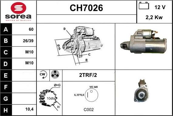 Sera CH7026 - Démarreur cwaw.fr