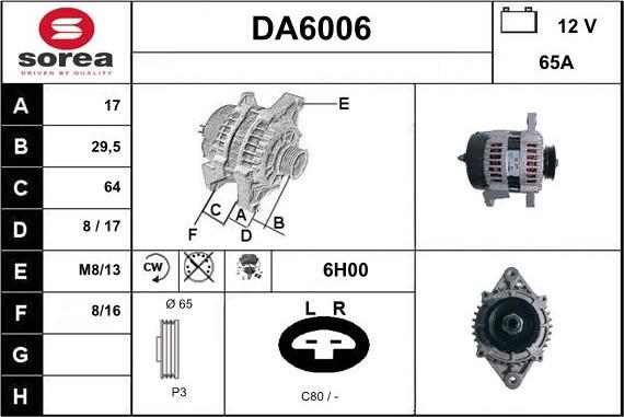 Sera DA6006 - Alternateur cwaw.fr