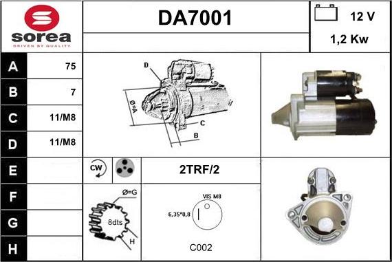 Sera DA7001 - Démarreur cwaw.fr