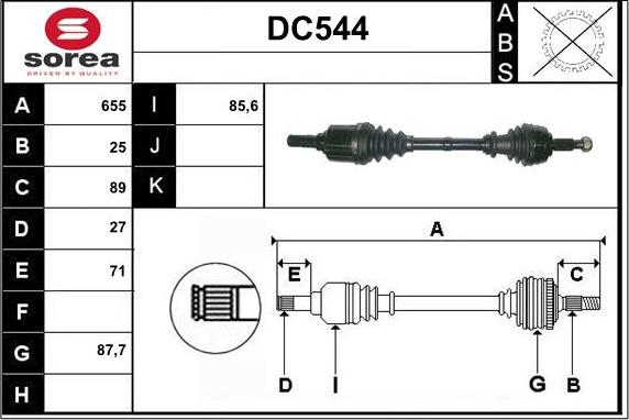 Sera DC544 - Arbre de transmission cwaw.fr