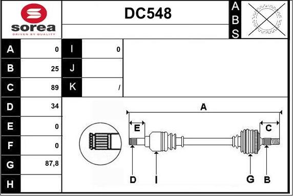 Sera DC548 - Arbre de transmission cwaw.fr