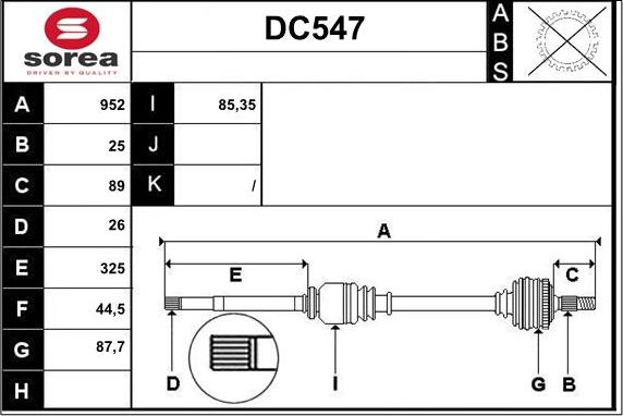 Sera DC547 - Arbre de transmission cwaw.fr