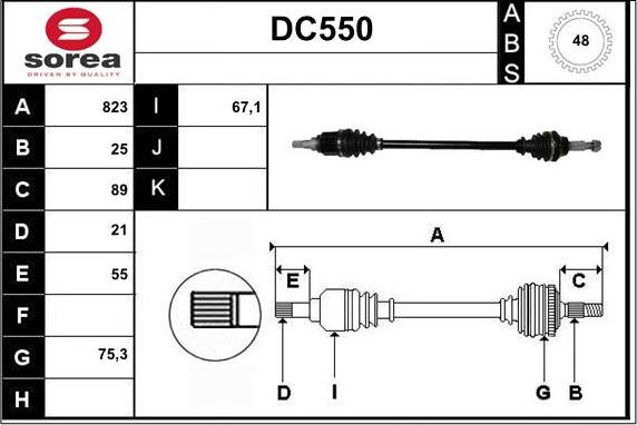 Sera DC550 - Arbre de transmission cwaw.fr