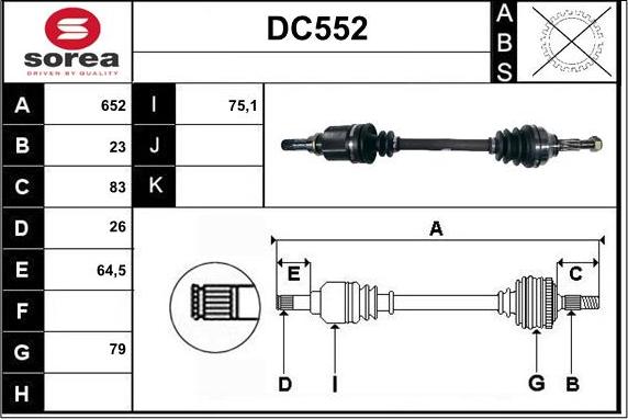 Sera DC552 - Arbre de transmission cwaw.fr