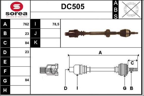 Sera DC505 - Arbre de transmission cwaw.fr