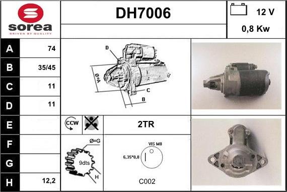 Sera DH7006 - Démarreur cwaw.fr