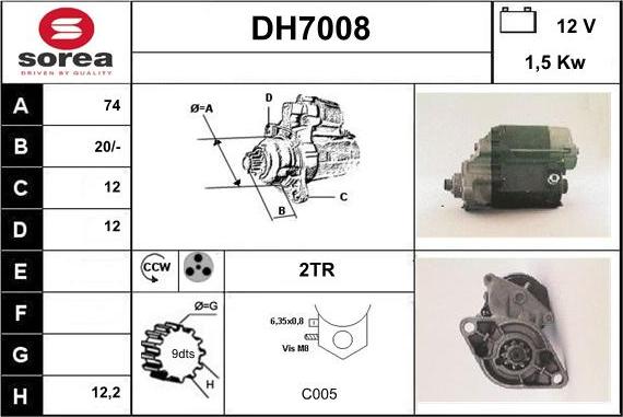 Sera DH7008 - Démarreur cwaw.fr