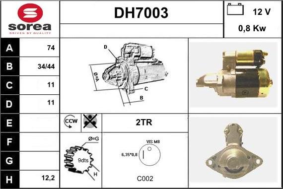 Sera DH7003 - Démarreur cwaw.fr