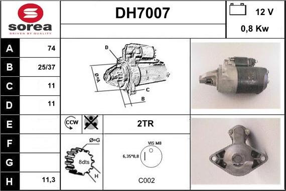 Sera DH7007 - Démarreur cwaw.fr