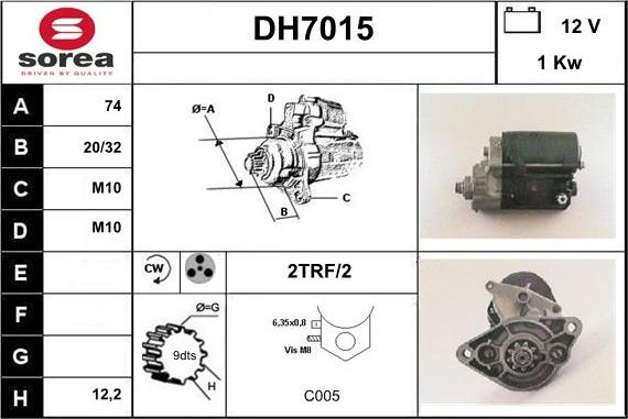 Sera DH7015 - Démarreur cwaw.fr