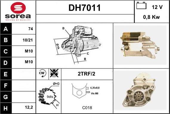 Sera DH7011 - Démarreur cwaw.fr