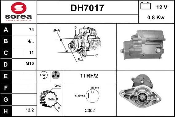 Sera DH7017 - Démarreur cwaw.fr