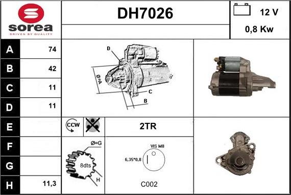 Sera DH7026 - Démarreur cwaw.fr