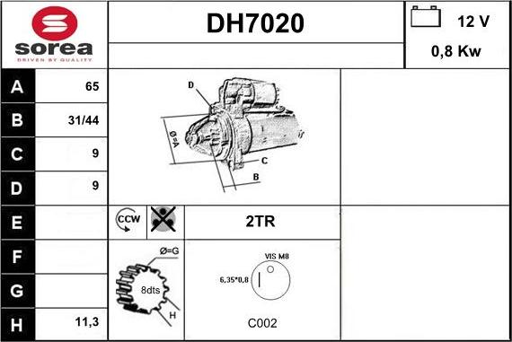 Sera DH7020 - Démarreur cwaw.fr